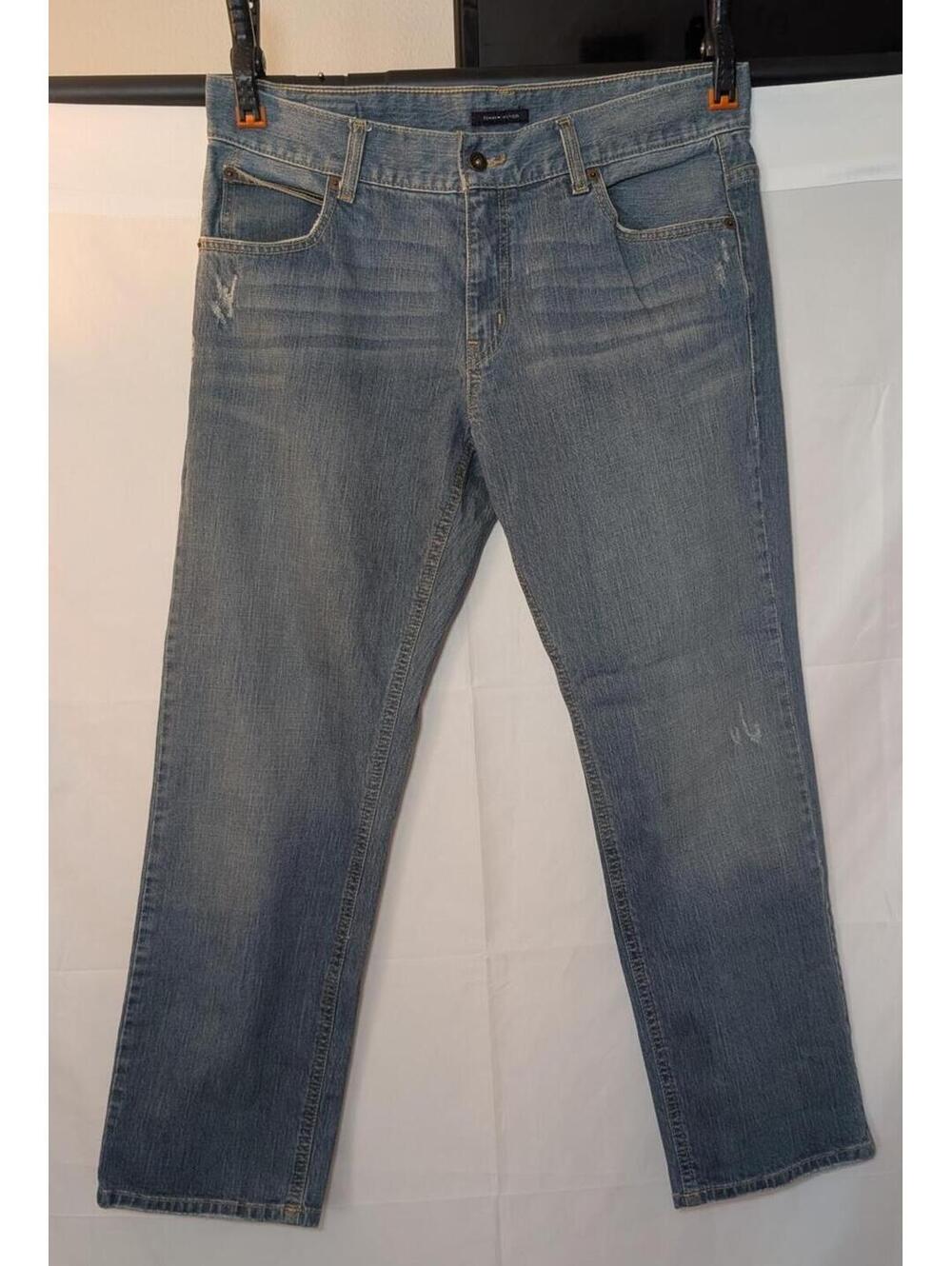 Tommy Hilfiger Women's Size 12 Distressed Denim Jeans - Slim Fit